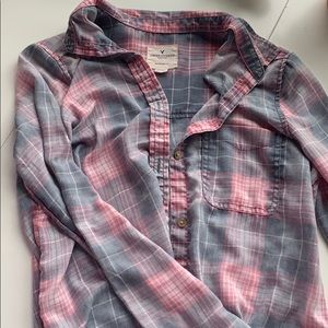 Grey and pink flannel